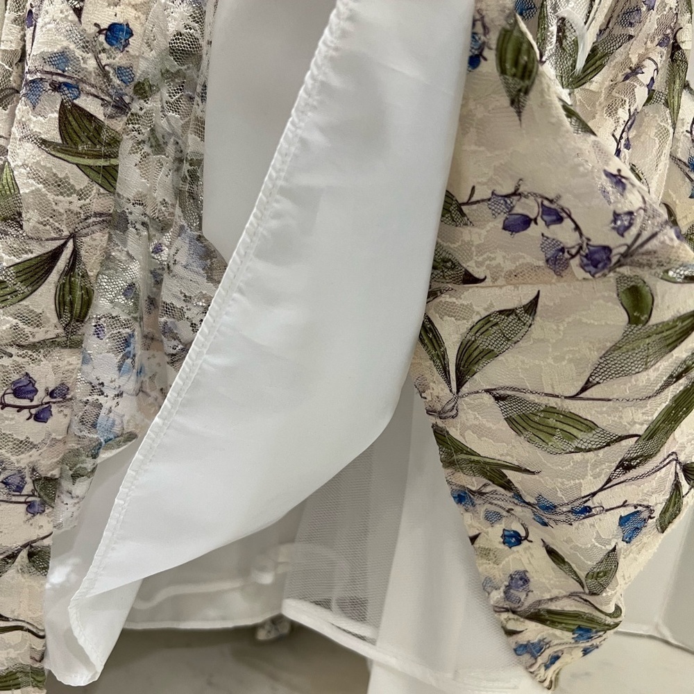Badgley Mischka Kids Dress in Cream and Blue Floral - Picture 12 of 12